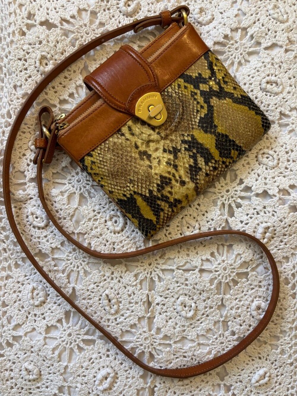 Vintage Brahmin Leather Crossbody Purse